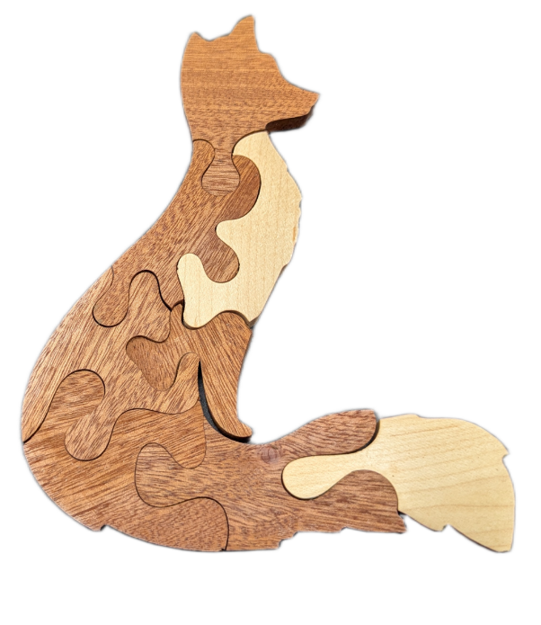 Small Red Fox Wooden Shaped Puzzle - McIvering Wood