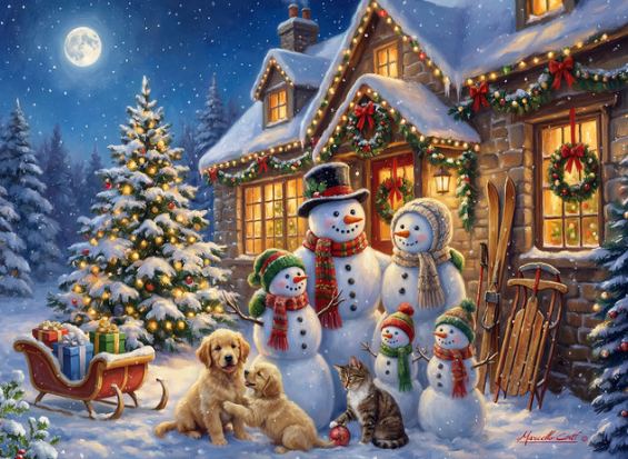 Snowman Family - Vermont Christmas Co