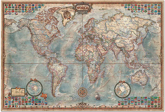 THE WORLD: Executive Map Puzzle - 4,000 pieces - Educa - University Games