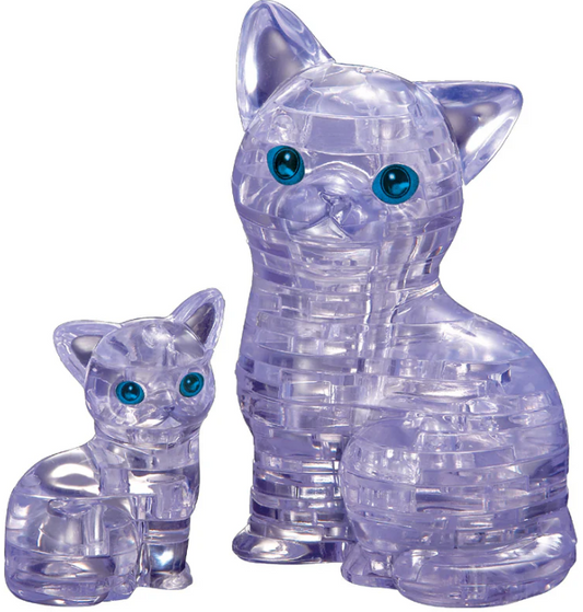 3D Crystal Puzzle - Cat and Kitten - BePuzzled