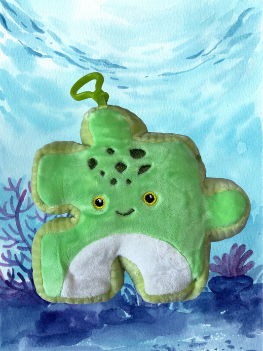 4" Turtle Pluzzle Plushie Keychain - Sealife Collection