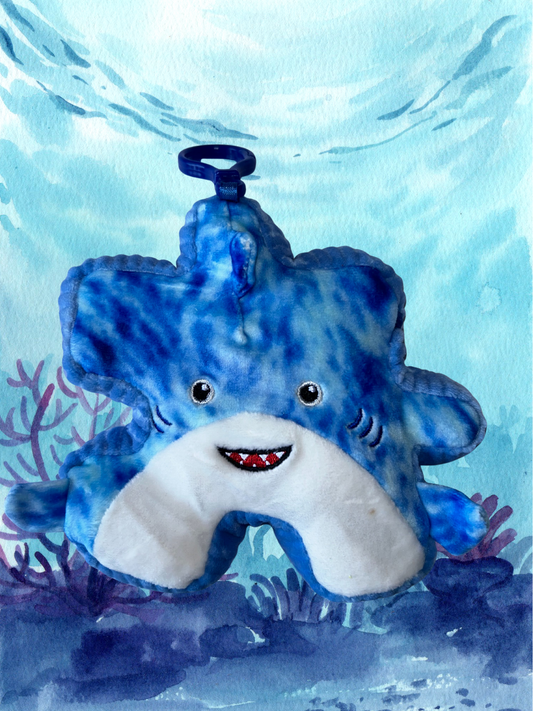 4" Shark Pluzzle Plushie Keychain - Sealife Collection