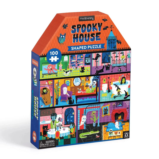 Spooky House 100 Piece Shaped Jigsaw Puzzle Mudpuppy