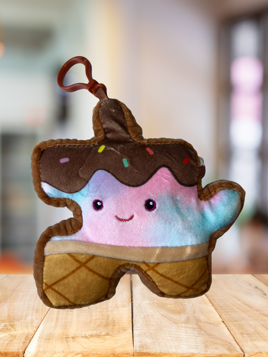 4" Sundae Pluzzle Plushie Keychain - Foodie Collection
