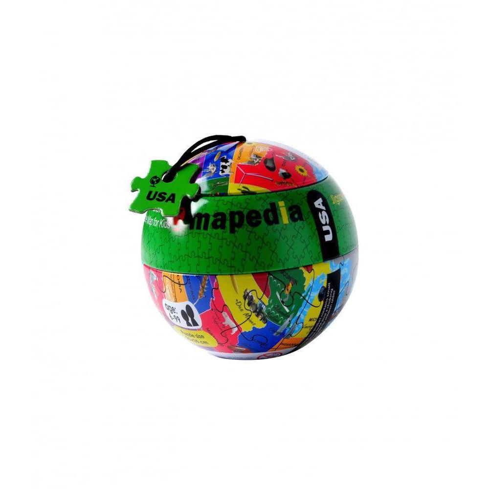 USA 100 Piece Jigsaw Puzzle in Sphere Tin Purple Cow