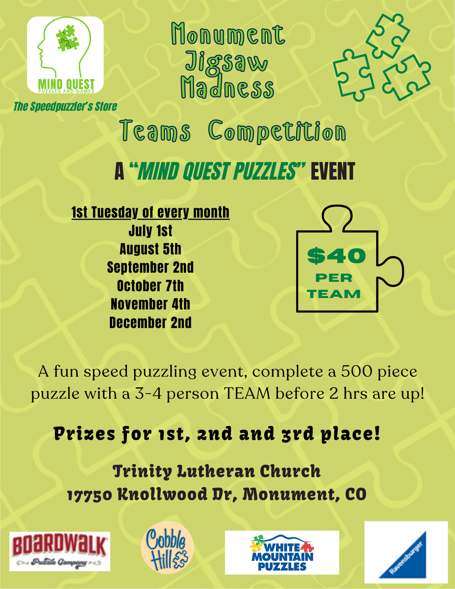 Teams Event - Monument Jigsaw Madness - July 1st, 2025