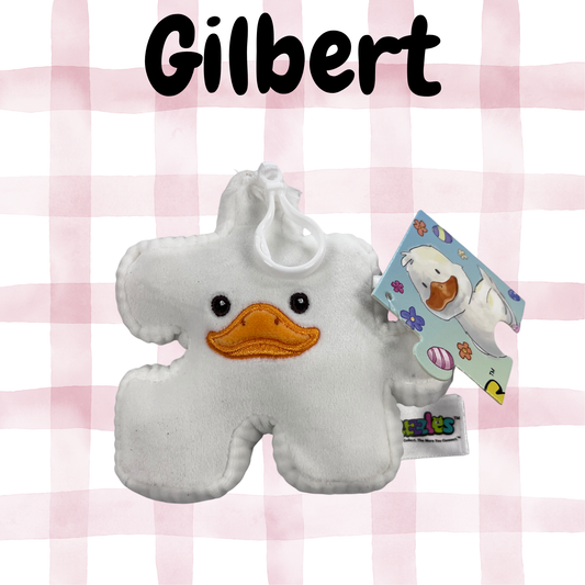 4" White Duck Pluzzle Plushie Keychain - Easter Collection