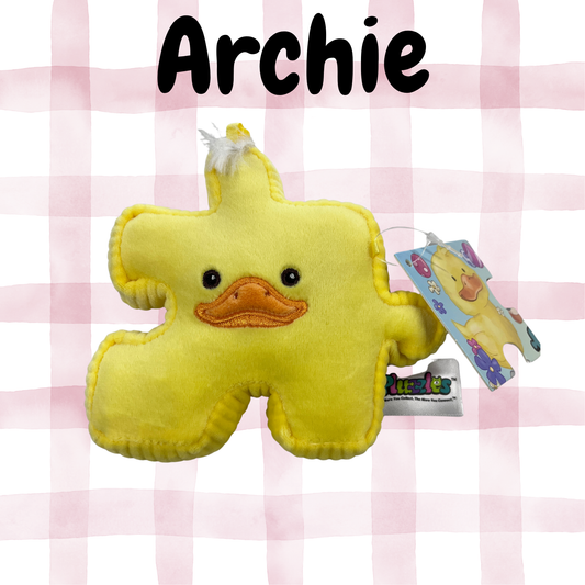 4" Yellow Duck Pluzzle Plushie Keychain - Easter Collection