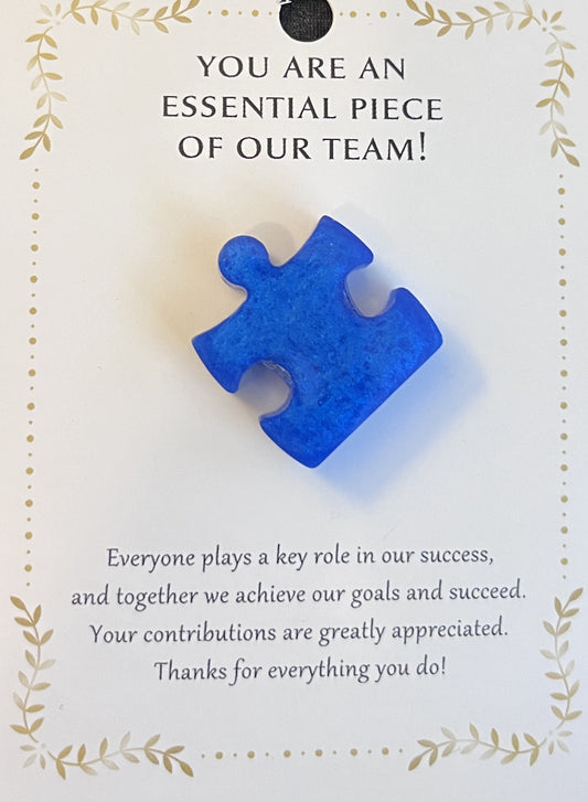 Blue Puzzle Piece Resin Pin - Crafts by Palmer