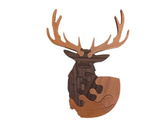 Small Elk Wooden Shaped Puzzle - McIvering Wood
