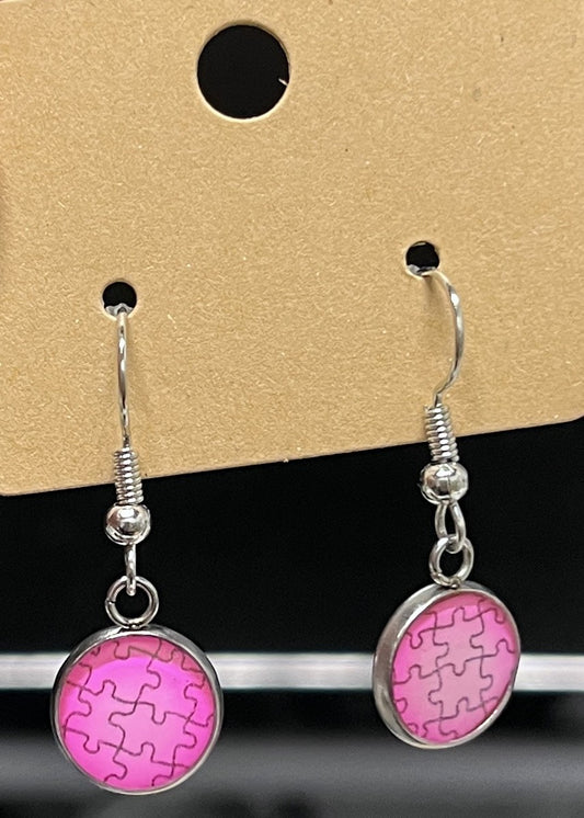 Earrings - small dangle puzzle pieces - Crafts By Palmer
