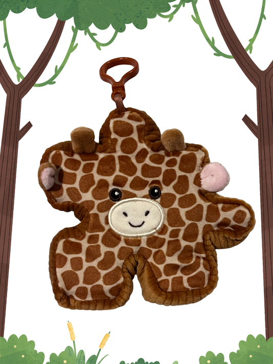 4" Giraffe Pluzzle Plushie Keychain - Jungle Collection