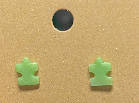 Earrings - small resin puzzle piece studs - Crafts By Palmer