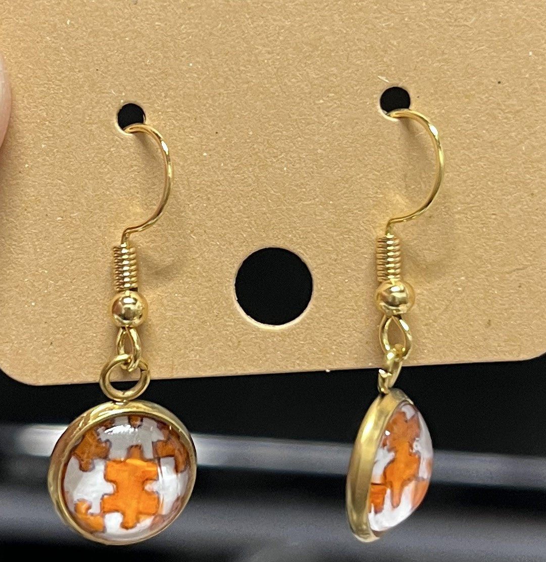 Earrings - small dangle puzzle pieces - Crafts By Palmer