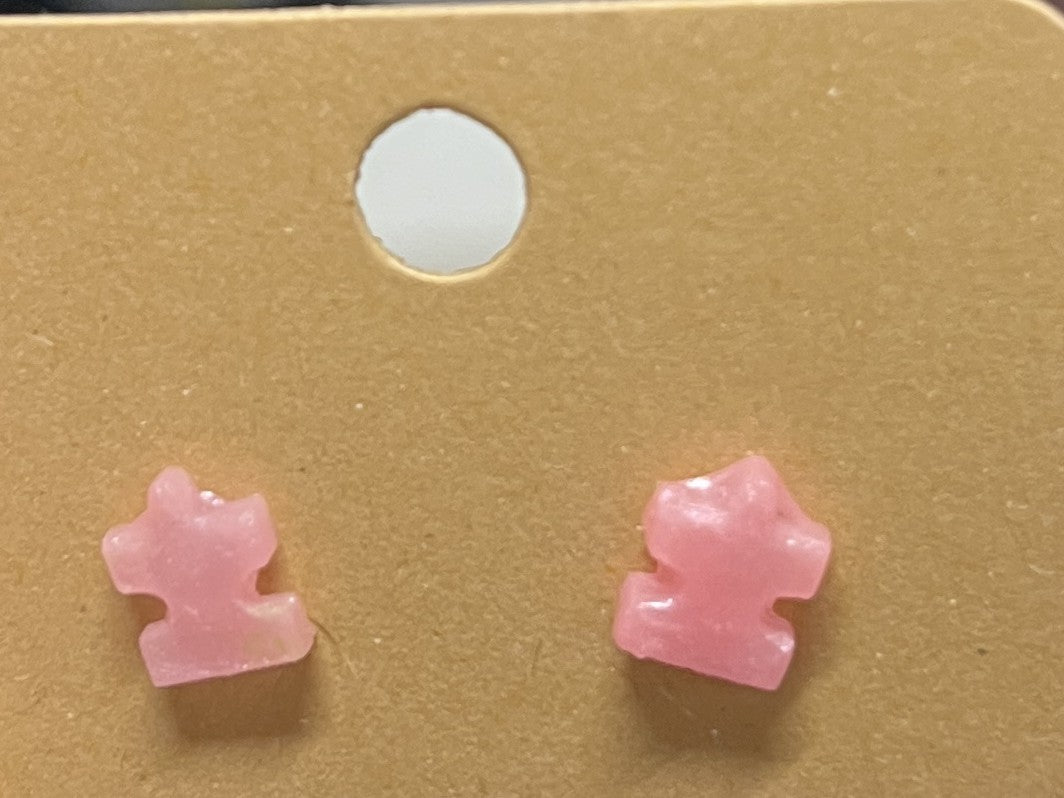 Earrings - small resin puzzle piece studs - Crafts By Palmer