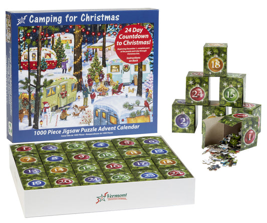 Camping for Christmas Puzzle Advent Calendar - Vermont Christmas Co