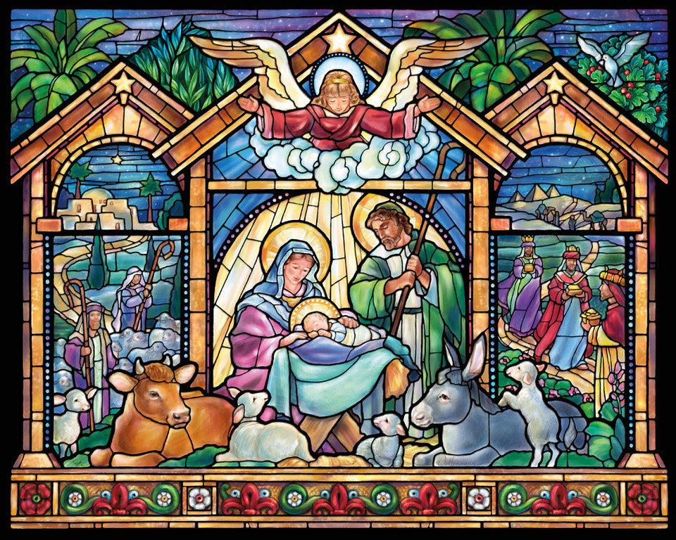 Stained Glass Nativity - Vermont Christmas Co
