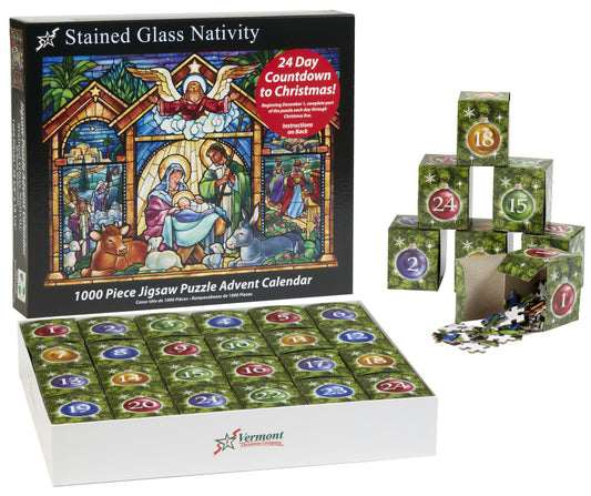 Stained Glass Puzzle Advent Calendar - Vermont Christmas Co