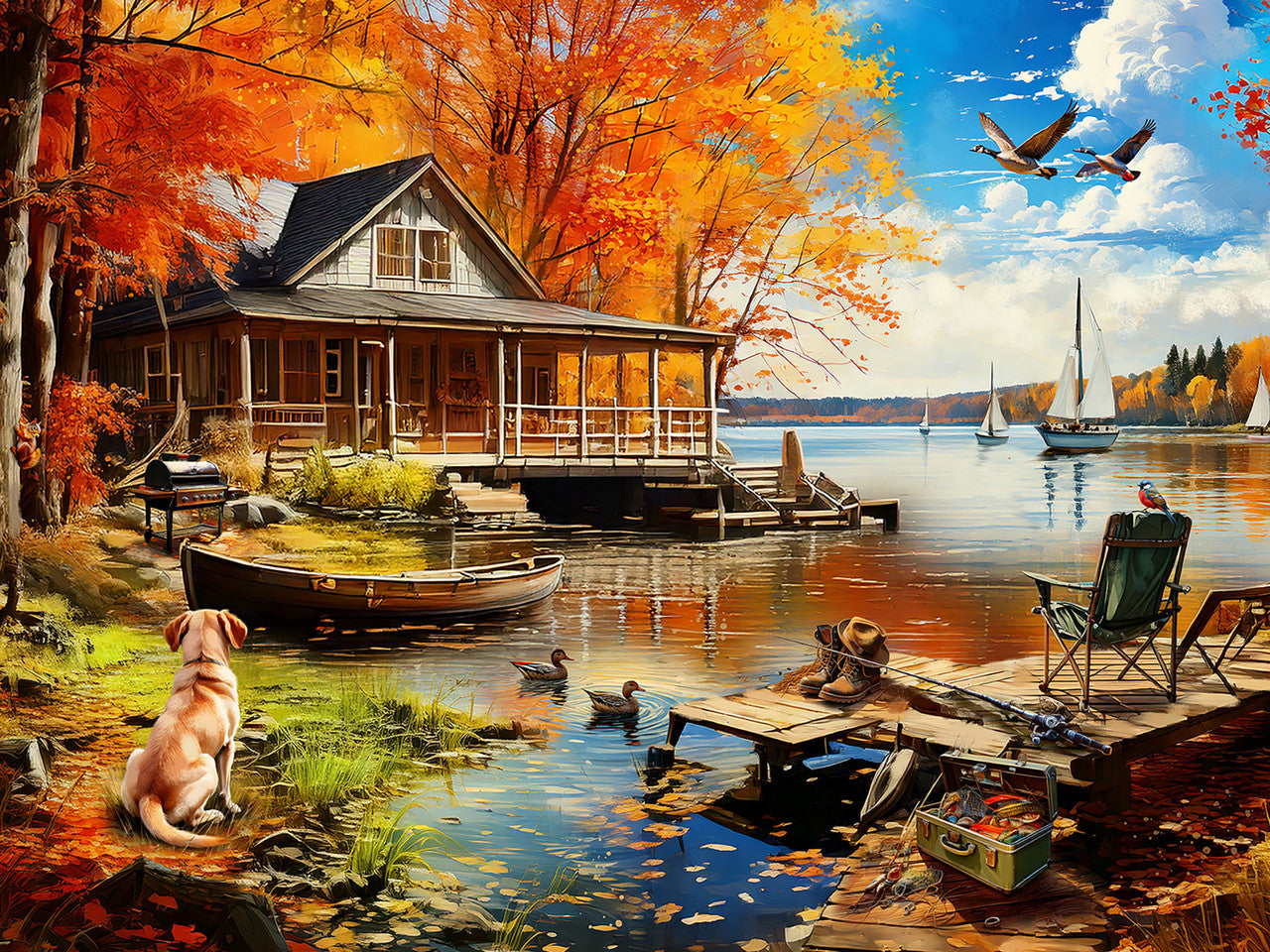 Autumn by the Lake - Vermont Christmas Co