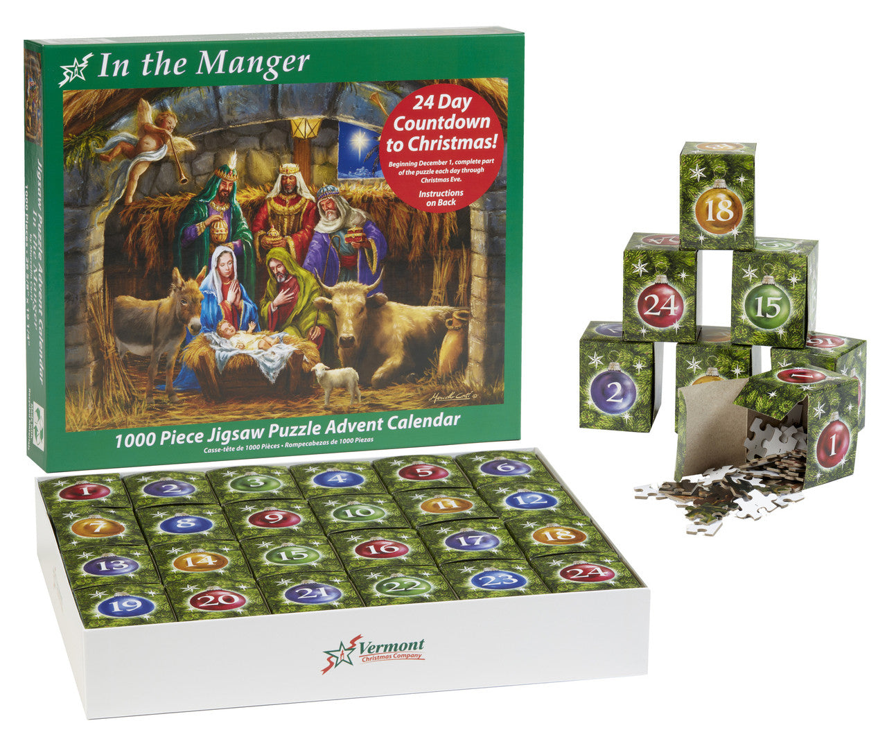 In the Manger Puzzle Advent Calendar - Vermont Christmas Co