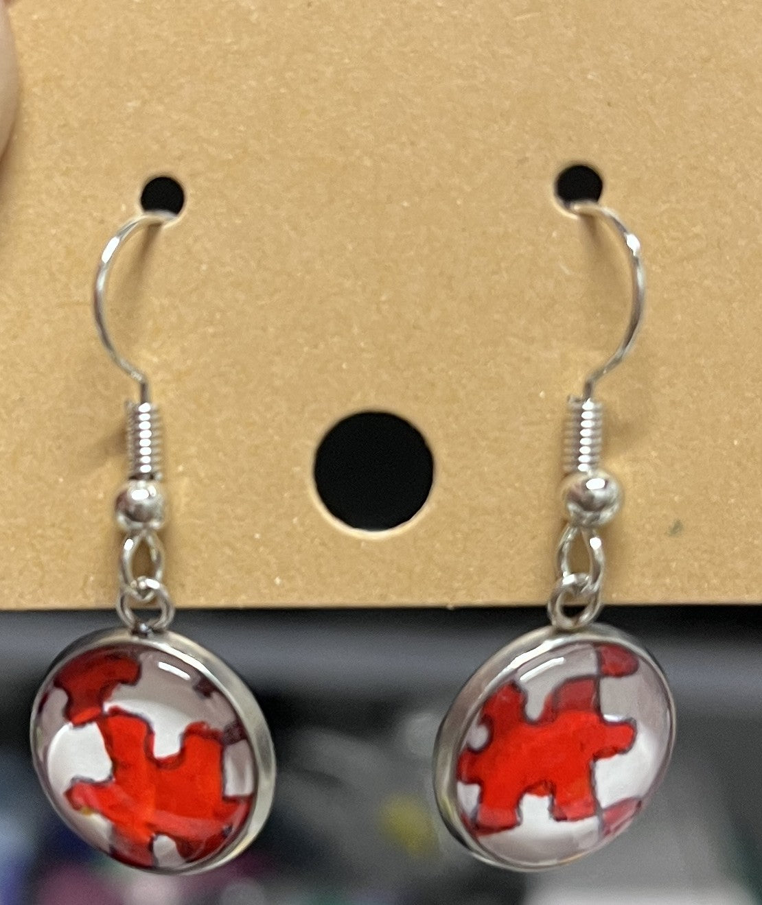 Earrings - small dangle puzzle pieces - Crafts By Palmer