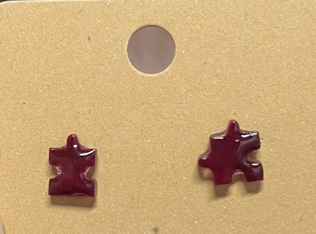 Earrings - small resin puzzle piece studs - Crafts By Palmer