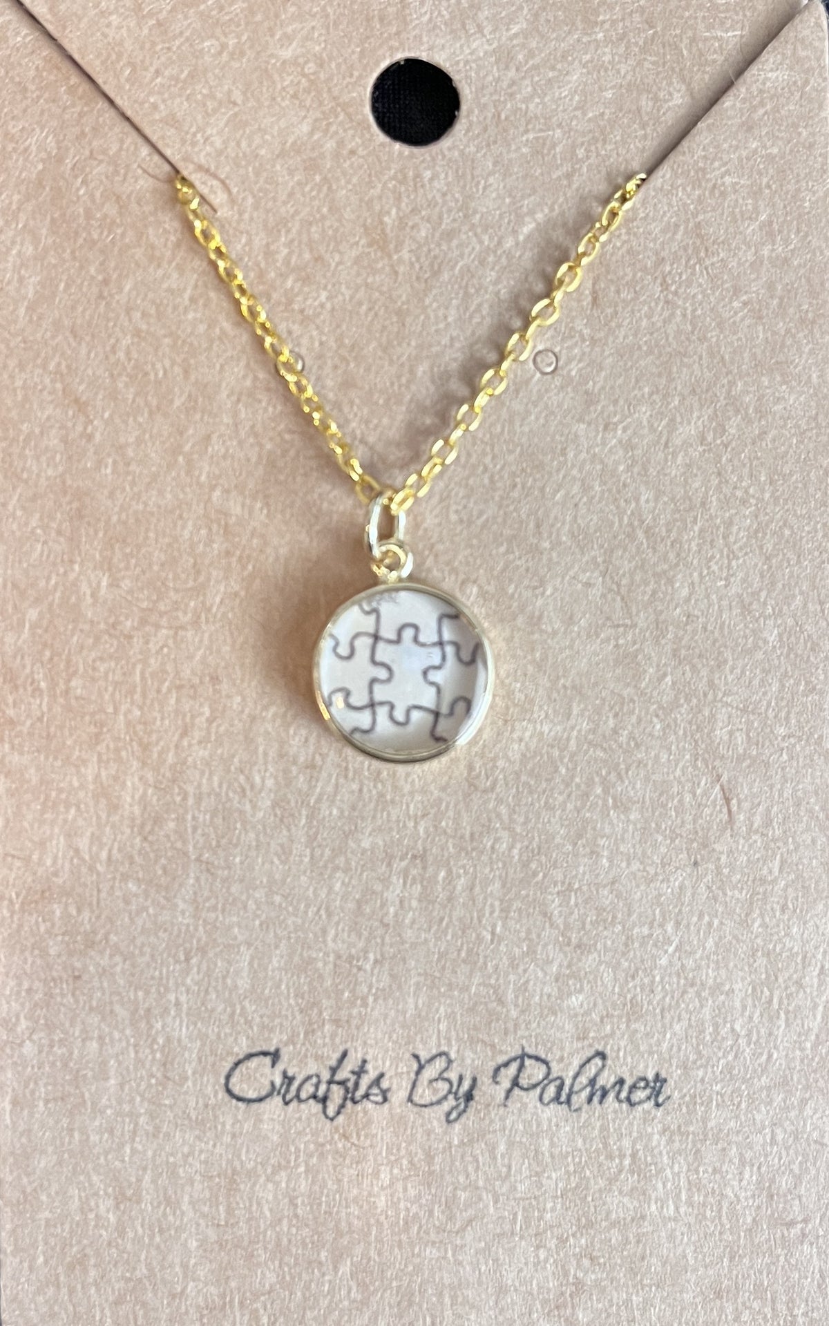 Puzzle Pattern Colored Necklace - Crafts by Palmer