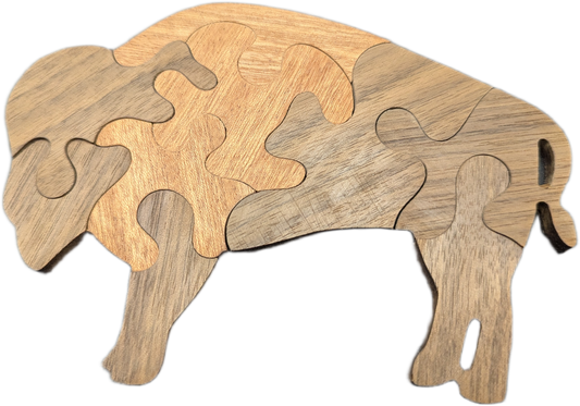 Small Bison Wooden Shaped Puzzle - McIvering Wood