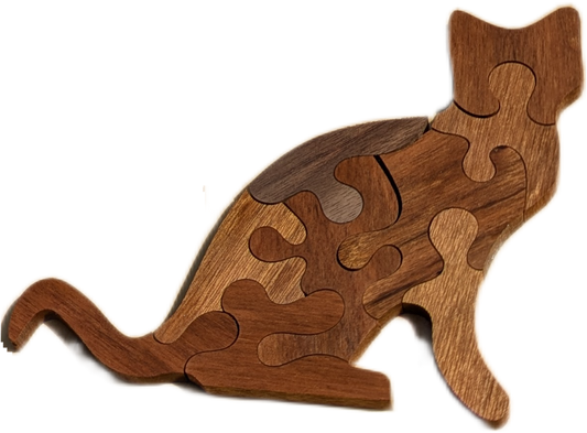 Small Cat Wooden Shaped Puzzle - McIvering Wood