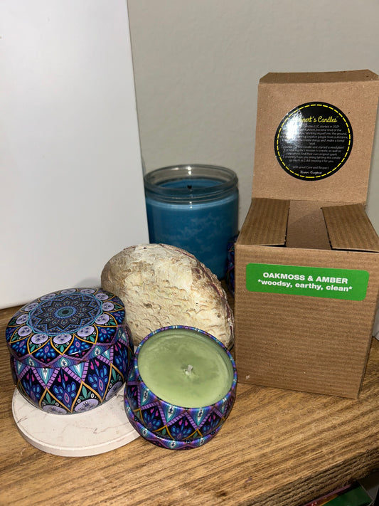 Oakmoss & Amber 2 tin set - Kuhnert's Candles