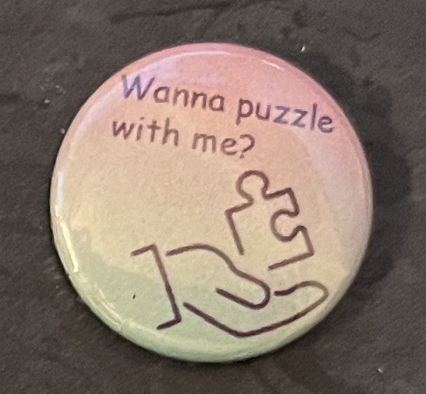 Puzzle themed buttons - 1 inch in size